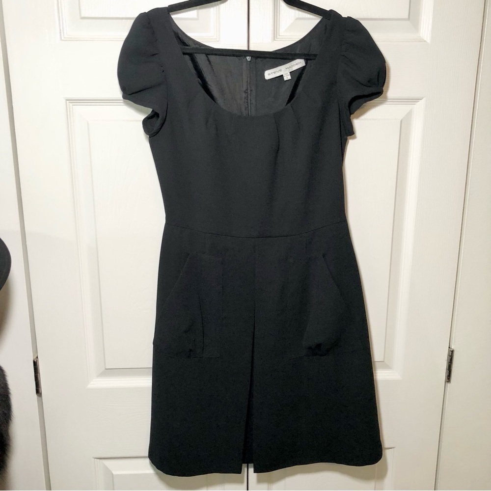 Black Steve Madden Fit and Flare Cap Sleeve Dress Size US 6